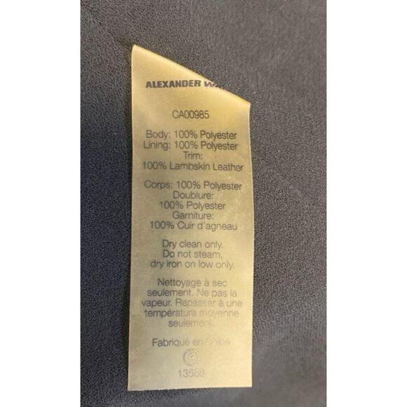 T by Alexander Wang Black Lambskin Leather Trim Shift Dress - Size 4 - Picture 3 of 9